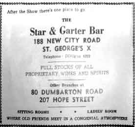 Star & Garter Advert